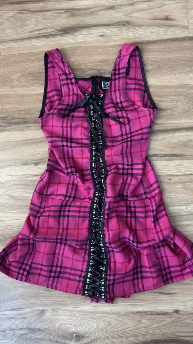 Vintage Lip Service Tartan Dress Size 14